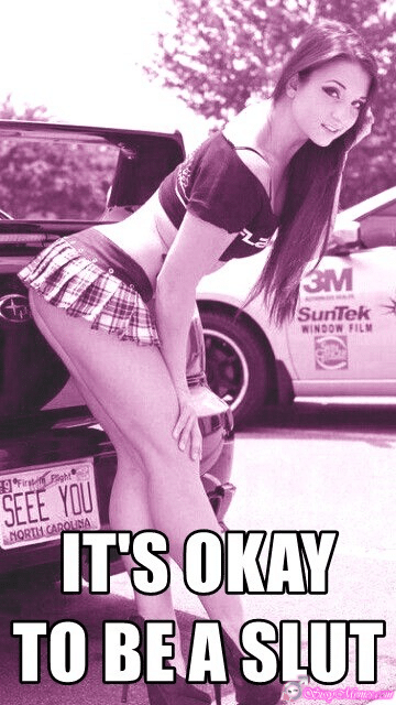 Trap Teen Hypno Feminization Femboy hotwife caption: IT’S OKAY TO BE A SLUT Betaboy in a Very Short Skirt