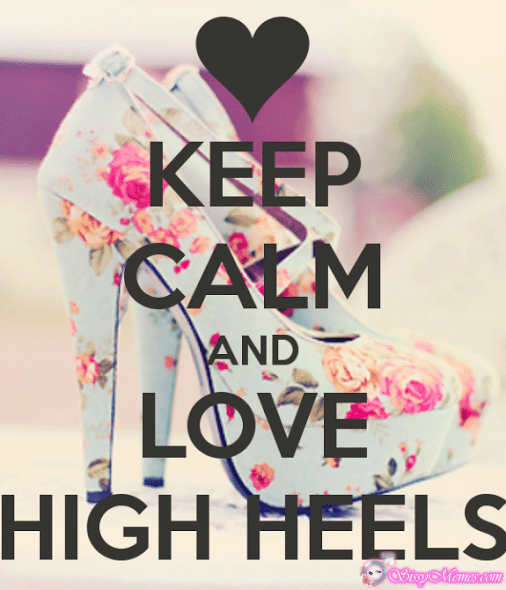Training My Favorite Hypno Feminization Femboy hotwife caption: KEEP CALM AND LOVE HIGH HEELS High Heeled Shoes for Cd