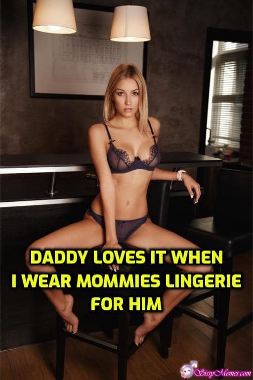 Trap Teen Feminization Femboy Daddy hotwife caption: DADDY LOVES IT WHEN I WEAR MOMMIES LINGERIE FOR HIM Slender Blonde in Sexy Lingerie