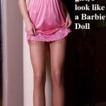 Tall Blonde Wears Pink Nightgown