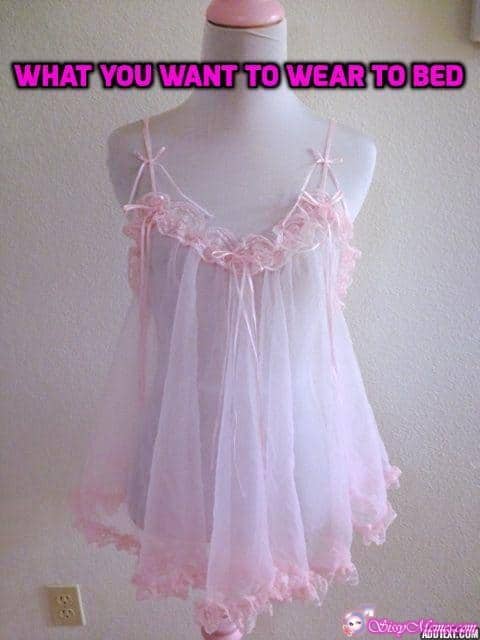 Hypno Feminization hotwife caption: WHAT YOU WANT TO WEAR TO BED Transparent Sexy Nightgown