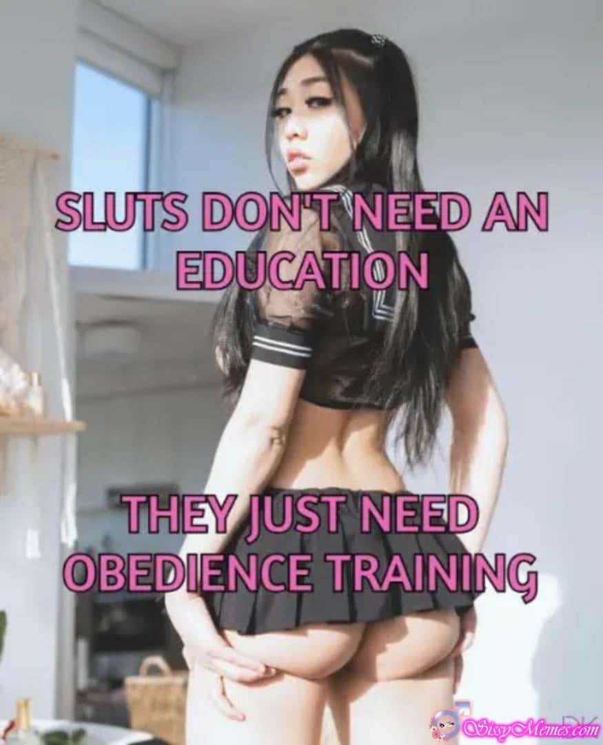 Trap Training Sexy My Favorite hotwife caption: SLUTS DON’T NEED AN EDUCATION THEY JUST NEED OBEDIENCE TRAINING DK Cheerleader Shemale Holding Butt Cheeks Spread