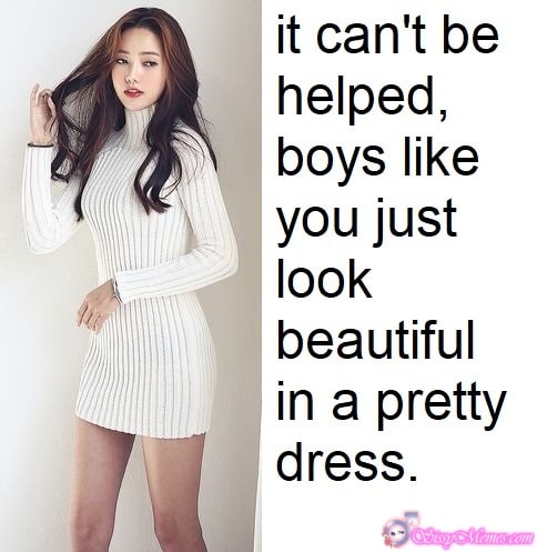 Trap Teen Sexy Feminization Femboy sissy caption: it can’t be helped, boys like you just look beautiful in a pretty dress. Young Asian Woman in a Tight Dress