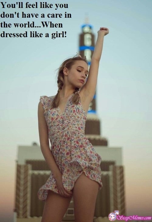 Teen Sexy Hypno Feminization Femboy hotwife caption: You’ll feel like you don’t have a care in the world… When dressed like a girl! Young Girl Caresses Herself Under Skirt