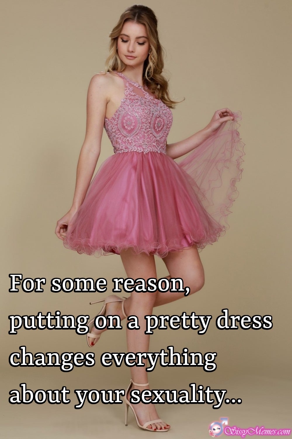 My Favorite Hypno Feminization sissy caption: For some reason, putting on a pretty dress changes everything about your sexuality… Girlyboy Decided to Dressup in Pink Dress