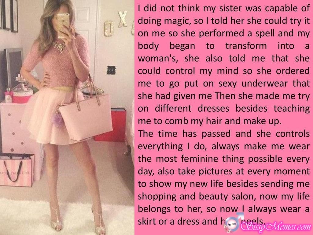 Trap Teen Feminization Femboy hotwife caption: PALTOY X 1 I did not think my sister was capable of doing magic, so I told her she could try it on me so she performed a spell and my body began to transform into a woman’s, she also...