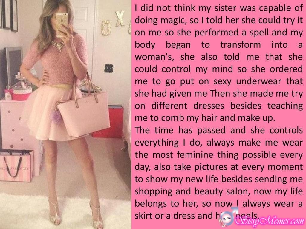 Trap Teen Feminization Femboy sissy caption: PALTOY X 1 I did not think my sister was capable of doing magic, so I told her she could try it on me so she performed a spell and my body began to transform into a woman’s, she also...