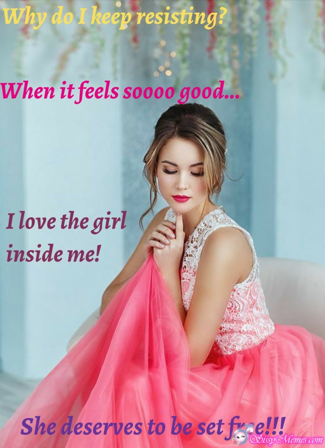 Trap Teen Sexy Feminization sissy caption: Why do I keep resisting? When it feels soooo good… I love the girl inside me! She deserves to be set free!!! Romantic Girlyboy Dreams of Becoming a Girl