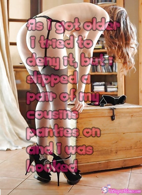 Trap Teen Feminization Femboy Anal sissy caption: as got old I tried to deny it but shipped a pair of my cousins panties on and I was hooked Sissytrap Dresses Stockings With Garters