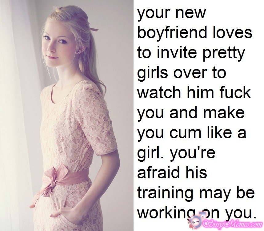 Trap Teen Feminization Femboy hotwife caption: your new boyfriend loves to invite pretty girls over to watch him fuck you and make you cum like a girl. you’re afraid his training may be working on you. Slender Girlyboy in a Delicate Pink Dress