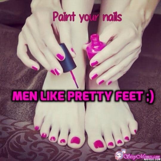 slutboy paints his toenails in purple